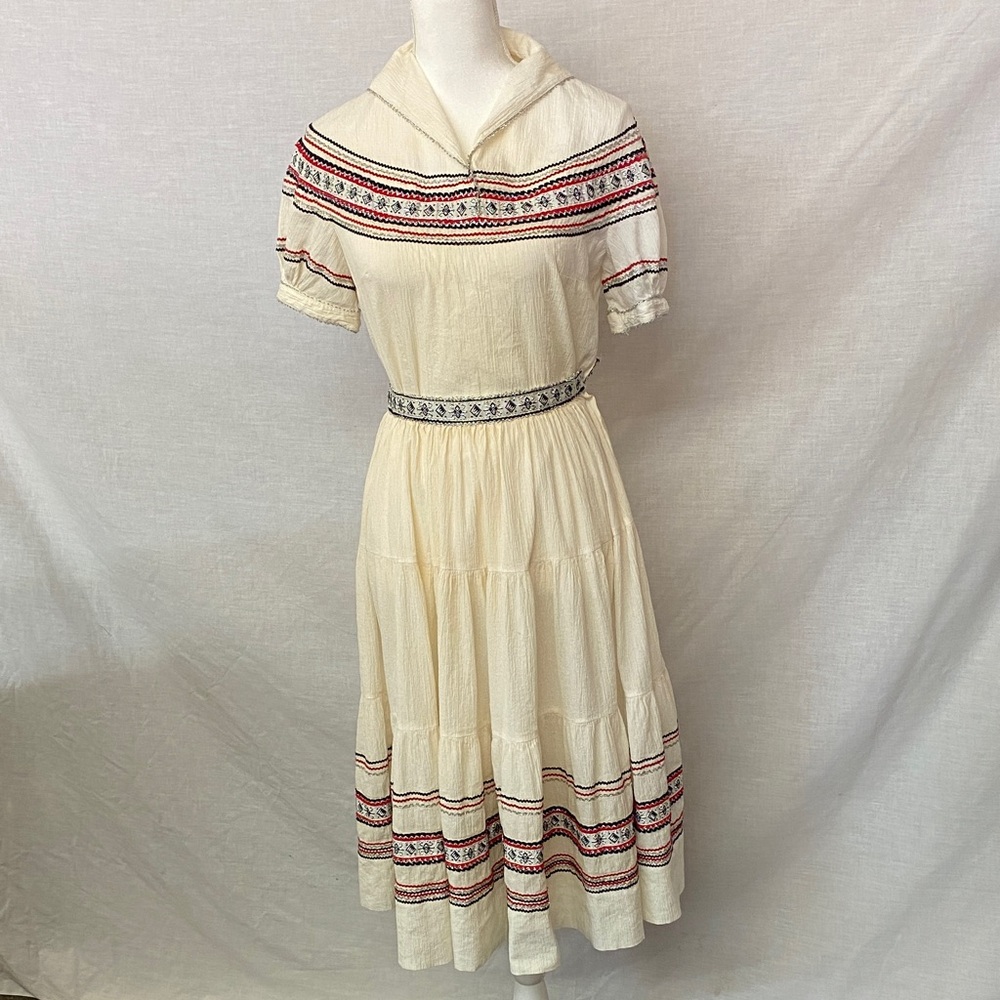 Vintage Mexican Ribbon Skirt Set